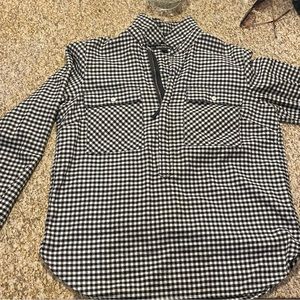 J Crew Mercantile black and white checkered long sleeve top. Size S
